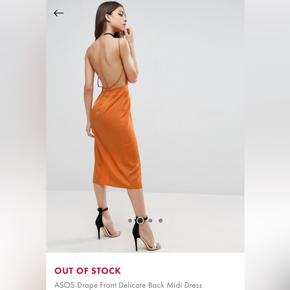 ASOS Drape Front Delicate Back Midi Dress - Picture 2 of 9
